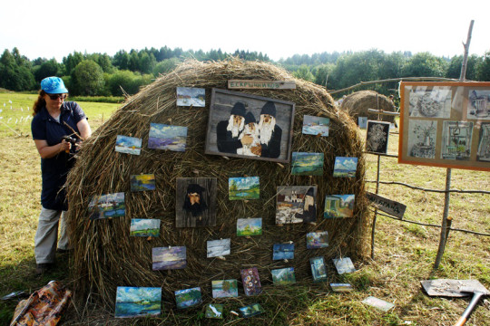 Прямо «в поле» выставили свои картины российские художники – гости Кирилловского района