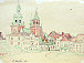 Замок Вавель. 1966. Бумага, цветной карандаш. 46,5х61. ВОКГ