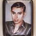 Глунина С.С. Портрет молодого человека. 1999 г. Металл, эмаль, роспись
