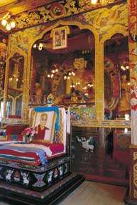 Interior of Ivolginsk, a Buddhist dat-san or  religious school, near Ulan Ude