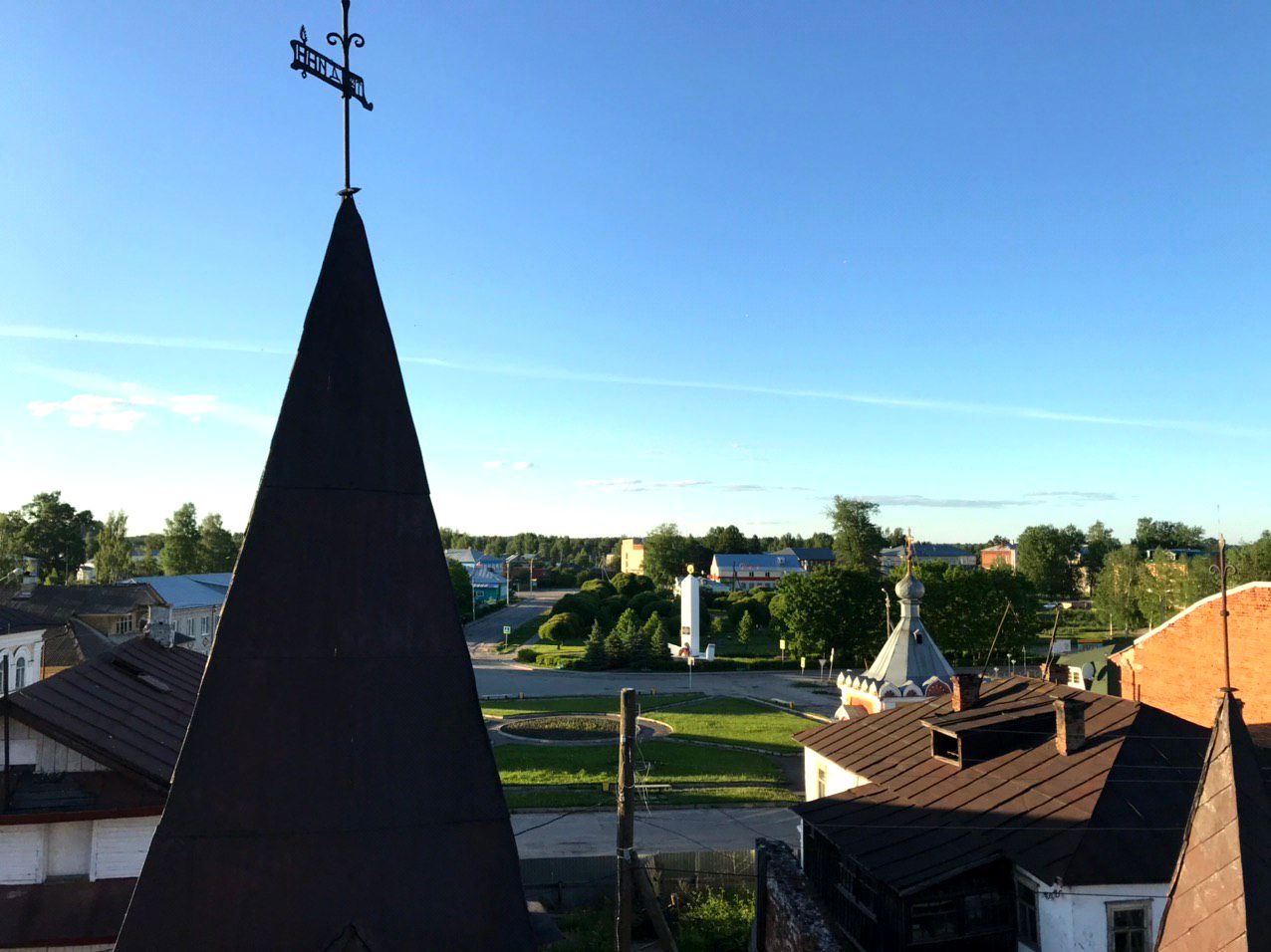 Вид на село Устье с крыши дома Никуличева