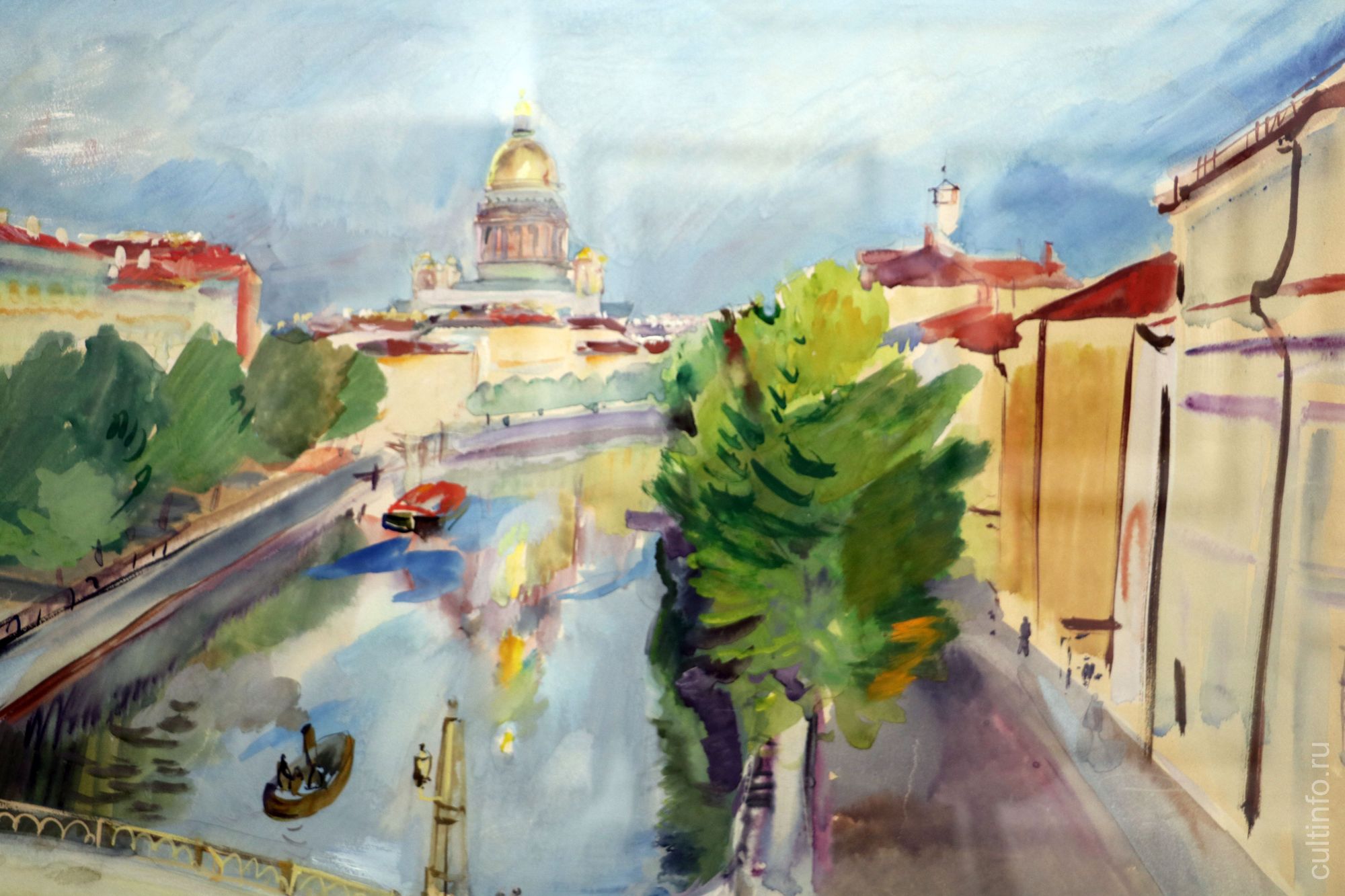 Алексей Успенский. Фонтанка. 1935. Бумага, акварель, гуашь.