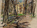 Леонид Строганов. Рисунок «Весна на Каменном острове», 2015