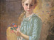 Портрет девушки с цветами. 1884 г. Художник Жильцов С.М. Из собрания Вологодской областной картинной галереи