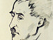 Корбаков Владимир Николаевич (1922-2013). Портрет К. Симонова. 1960. Бумага, тушь, карандаш. ВОКГ.