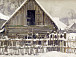 Ю. Кугач. Зимой в деревне. 1960.