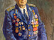 Корбаков Владимир Николаевич(1922-2013). А. П. Коробицын – ветеран Великой Отечественной войны, десантник. 1995. ДВП, масло. ВОКГ.