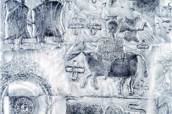 И с профилем зверей на теле человечьем. 1992. Бумага, картон.