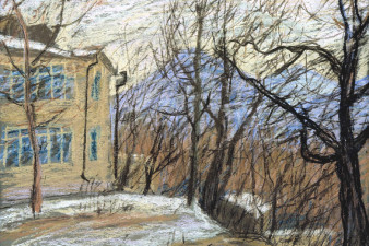 Агафонов. В. Ю. Пейзаж. 1984. Бумага, пастель. Изображение с сайта lunin-gallery.ru