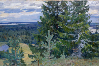 Хрусталёва С. И. Гора Маура. 1957. Картон, масло. Изображение с сайта lunin-gallery.ru