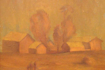 Золотистый пейзаж. 1980. Оралит, масло