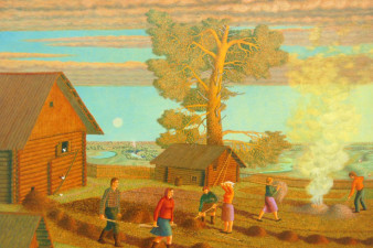 Попов Г. И. Весенние хлопоты, 1979. Холст, масло. ВОКГ