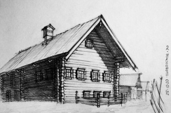 Курная изба А.М. Родионовой, XIX в. Деревня Большой Халуй, Ошевенский с/с, Каргопольский район, Архангельская область. По фото 1946-1960 гг. из книги В.М. Кибирева «Деревянное зодчество Русского Севера и его роль в формировании национальной культуры и архитектуры». Фото vk.com/khanovao Курная изба А.М. Родионовой, XIX в. Деревня Большой Халуй, Ошевенский с/с, Каргопольский район, Архангельская область. По фото 1946-1960 гг. из книги В.М. Кибирева «Деревянное зодчество Русского Севера и его роль в формировании национальной культуры и архитектуры». Фото vk.com/khanovao