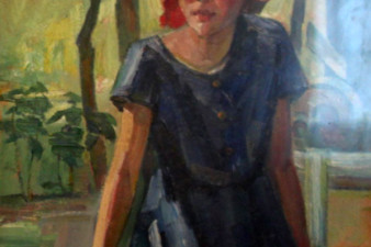 В пионерском лагере «Соть». Картон, масло