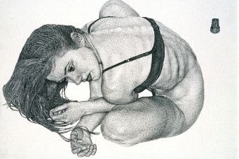 Ню. Илона. 1998. Бумага, тушь, перо.