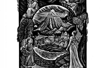 Реутов Денис. Ярославль.Экслибрис Реглинды Латтерманн. 2014. Гравюра на дереве.