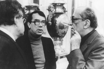 1986 год. А.П. Петров, В.А. Гаврилин, Г.А. Товстоногов