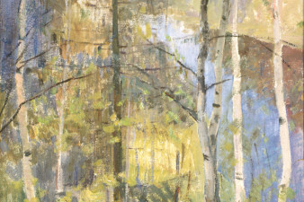 Хрусталёва С. И. Весна на Комеле. 1995. Картон, масло. Изображение с сайта lunin-gallery.ru