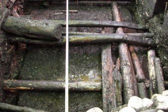 Кирилло-Белозерский монастырь. 2008 г. Раскопки у Домика келаря. Остатки деревянных построек монастыря XVI-XVII вв. Фото из архива ВАО Кирилло-Белозерский монастырь. 2008 г. Раскопки у Домика келаря. Остатки деревянных построек монастыря XVI-XVII вв. Фото из архива ВАО