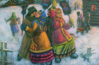 Журавлев Н. А. Святки. 2013. Картон, пастель Журавлев Н. А. Святки. 2013. Картон, пастель