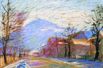 Агафонов. В. Ю. Пейзаж Бакуриани. 1984. Бумага, пастель. Изображение с сайта lunin-gallery.ru