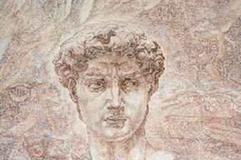 Давид. Здесь на земле и на другой звезде. Диптих, левая часть. 1997. Бумага, пастель.