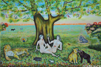 Сивцов В. Н. Вологда. Адам и Ева в Раю. 1994. Холст, масло