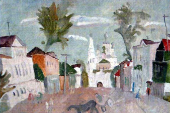 Великий Устюг. 1979. Картон, масло. Великий Устюг. 1979. Картон, масло.