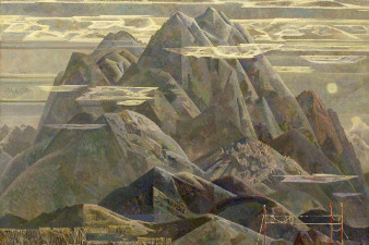 Пантелеев А.В.Пейзаж с радиостанцией. 1973. Холст, масло