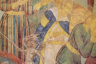 Западная стена. Трубящий ангел. Фрагмент композиции «Страшный суд». Западная стена. A Trumpeting Angel. Detail from the «Last Judgment» composition. Western wall