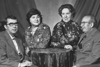 1982 год. В.А. Гаврилин, Н.Е. Гаврилина, Т.Д. Томашевская, Н.Д. Петушков. (г. Вологда)