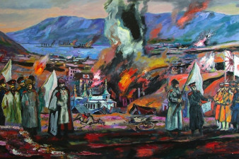 Сдача Порт-Артура 2 января 1905 года. 2004.  Холст, масло. Частное собрание (Москва)