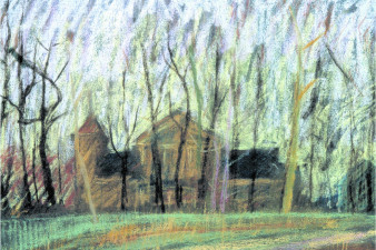 Агафонов. В. Ю. Усадьба Даниловское. 1983. Бумага, пастель. Изображение с сайта lunin-gallery.ru