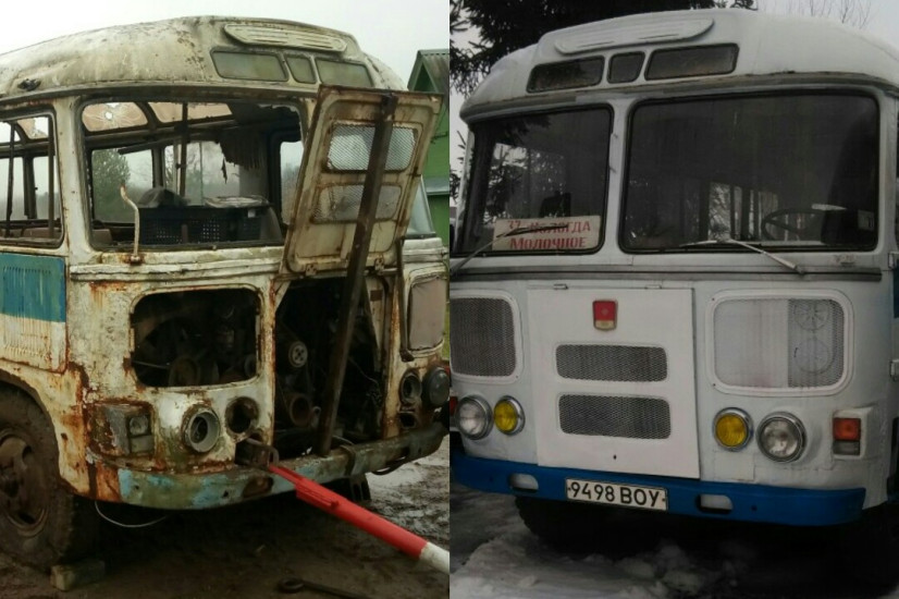 Так ПАЗик выглядел до реставрации. 