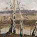Березы. 1975. Картон, масло 