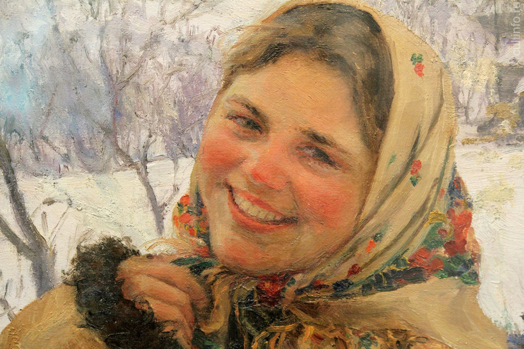 Ф. В. Сычков. Девушка зимой. 1912. Фрагмент. Постоянная экспозиция Шаламовского дома