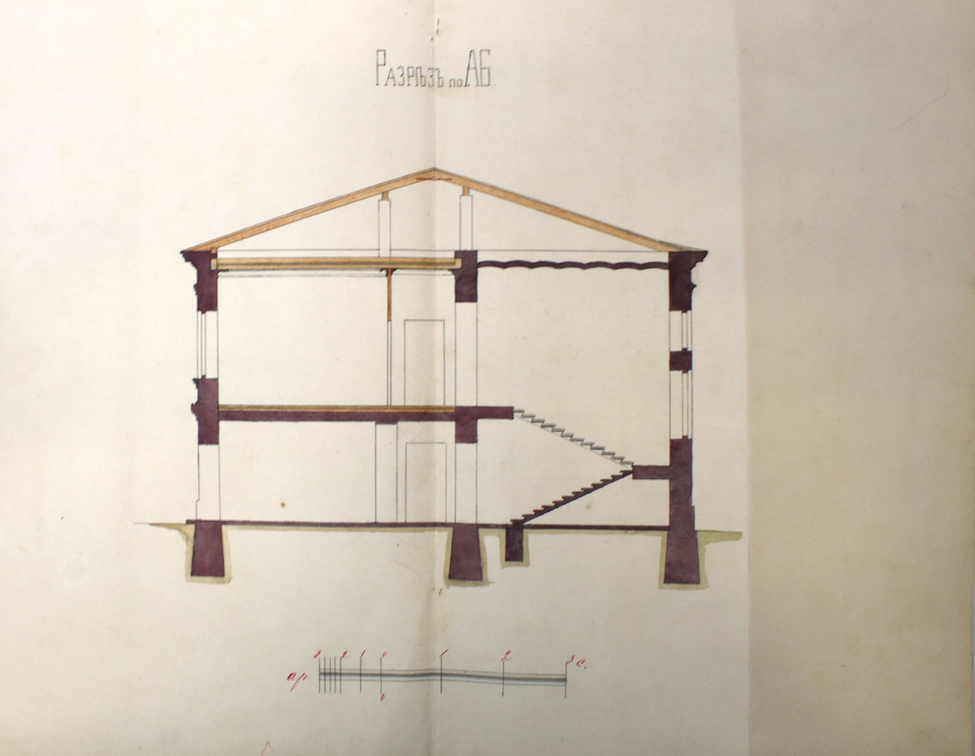 Проект пристройки общежития Вологодской мужской гимназии. ГАВО Ф. 14 оп. 1 д. 4677 
