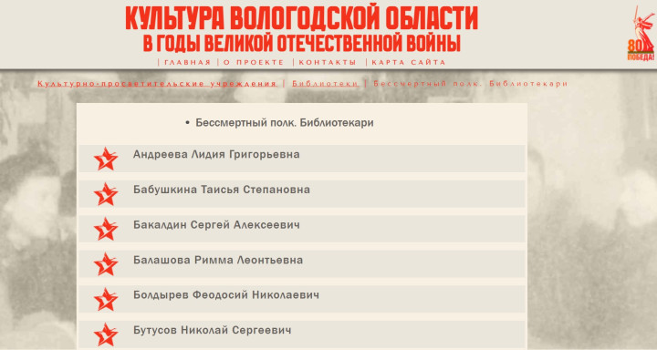Подраздел «Бессмертный полк. Библиотекари» 
