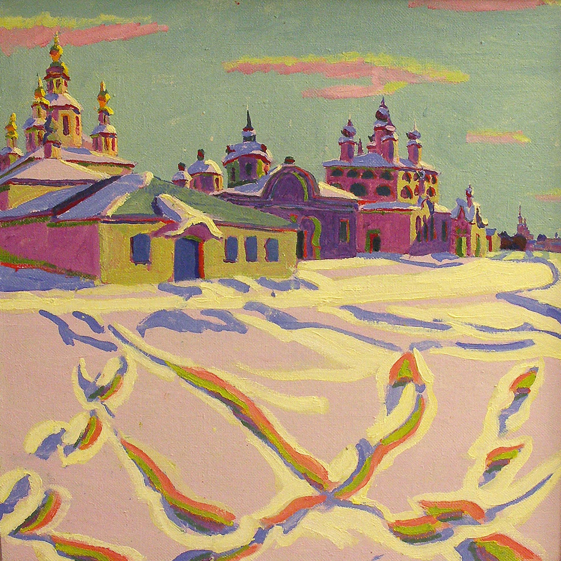 Георгий Калинин (1945-2006). «Морозный день в Великом Устюге». 1992. Холст, масло. ВОКГ