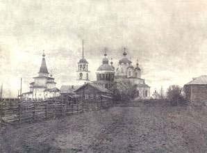 Шебенгский погост, начало ХХ века. Фото предоставлено местными жителями в Тарногский музей и опубликовано на сайте http://parishes.mrezha.ru/library.php?id=133
